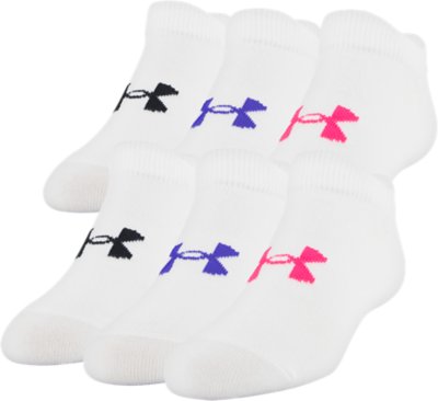 6-Pairs Under Armour Youth Essential No Show Socks 